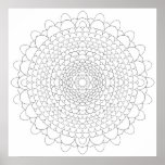 Thousand Petal Lotus Mandala Poster