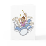 thrashing drummer greeting cards