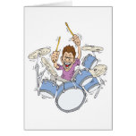thrashing drummer greeting cards