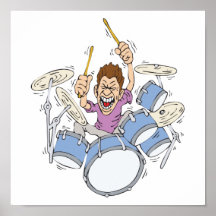 thrashing drummer print
