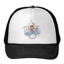 thrashing drummer trucker hat