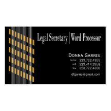 Threaded Ribbons Legal Secretary Word Processor Business Card