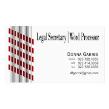 Threaded Ribbons Legal Secretary Word Processor Business Cards