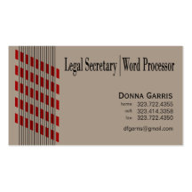 Threaded Ribbons Legal Secretary Word Processor Business Card Templates