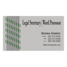 Threaded Ribbons Legal Secretary Word Processor Business Card