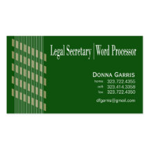 Threaded Ribbons Legal Secretary Word Processor Business Card Templates