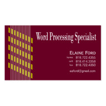 Threaded Ribbons Word Processing Specialist Expert Business Card Templates