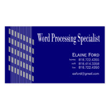 Threaded Ribbons Word Processing Specialist Expert Business Card