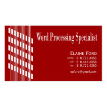 Threaded Ribbons Word Processing Specialist Expert Business Cards