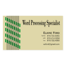 Threaded Ribbons Word Processing Specialist Expert Business Card Template