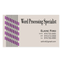 Threaded Ribbons Word Processing Specialist Expert Business Card Template