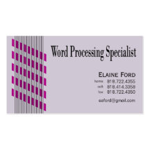 Threaded Ribbons Word Processing Specialist Expert Business Cards