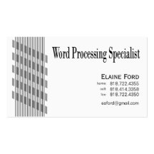 Threaded Ribbons Word Processing Specialist Expert Business Card