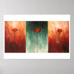 Three Abstract Poppies Posters