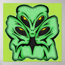 Three Alien Invaders Print