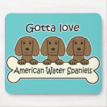 Three American Water Spaniels Mouse Pad