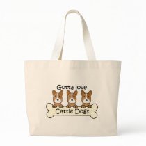 Three Australian Cattle Dogs Tote Bags
