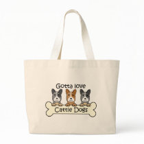 Three Australian Cattle Dogs Canvas Bags