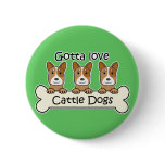 Three Australian Cattle Dogs Buttons