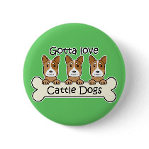Three Australian Cattle Dogs Buttons
