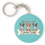 Three Australian Cattle Dogs Keychain