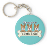Three Australian Cattle Dogs Keychains