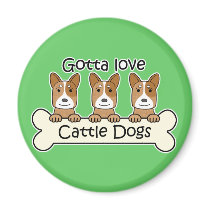 Three Australian Cattle Dogs Fridge Magnet