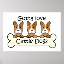 Three Australian Cattle Dogs Posters