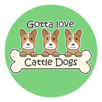 Three Australian Cattle Dogs Round Sticker