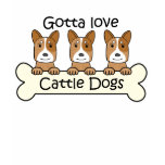 Three Australian Cattle Dogs t-shirts