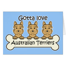 Three Australian Terriers Cards