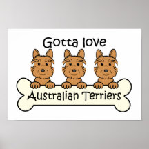 Three Australian Terriers Print