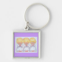 Three Baby Angels Keychain