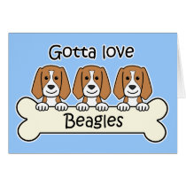 Three Beagles Greeting Card