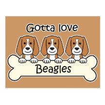 Three Beagles Post Cards