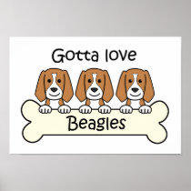 Three Beagles Poster