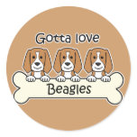 Three Beagles Round Sticker