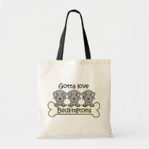 Three Bedlington Terriers Bags