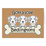Three Bedlington Terriers Greeting Card