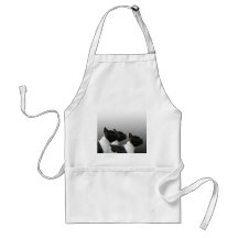 Three Black and White French Bulldogs Apron