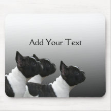 Three Black and White French Bulldogs Mouse Pads