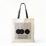 Three Black Christmas Baubles. Custom Text Tote Bags