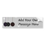 Three Black Christmas Baubles. Custom Text Bumper Stickers