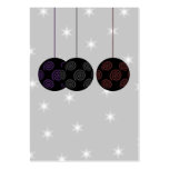 Three Black Christmas Baubles. Custom Text business cards