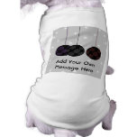 Three Black Christmas Baubles. Custom Text pet clothing
