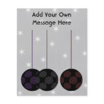 Three Black Christmas Baubles. Custom Text flyers