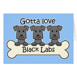 Three Black Labs cards