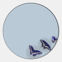 Three Black Swallowtail Round Sticker