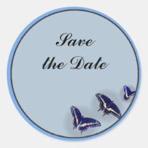 Three Black Swallowtail Round Sticker