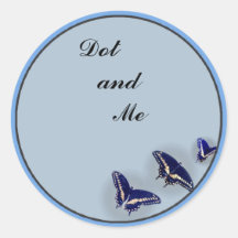 Three Black Swallowtail Round Stickers